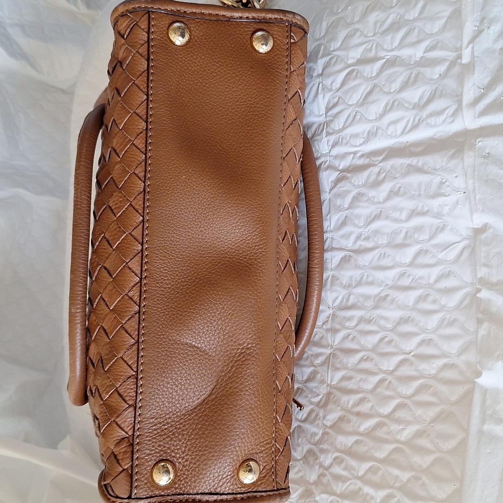 Michael Kors Leather Large Woven Tote Bag - Picture 7 of 8